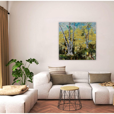 "Rustic Birch", art mural sur toile
