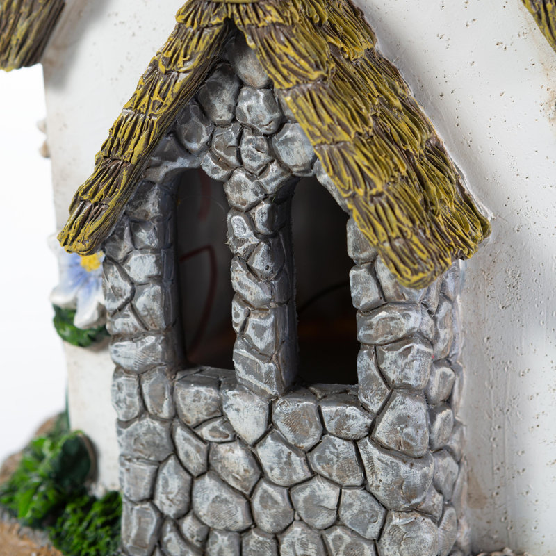 Miniature féerique jardin solaire maison en pierre anglaise