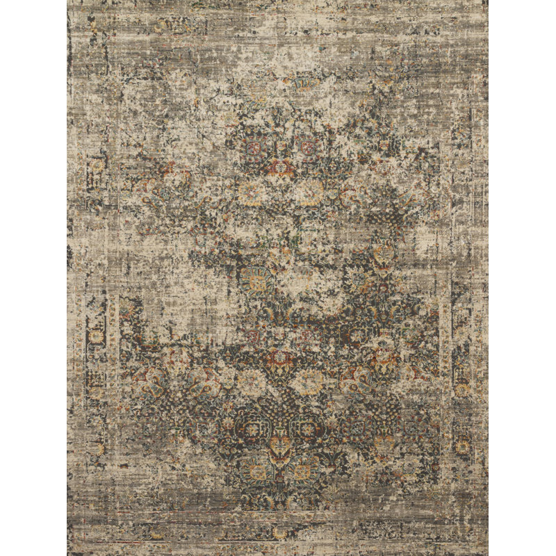 Tapis oriental gris Macide, Tapis de couloir 2 pi 6 po x 12 pi