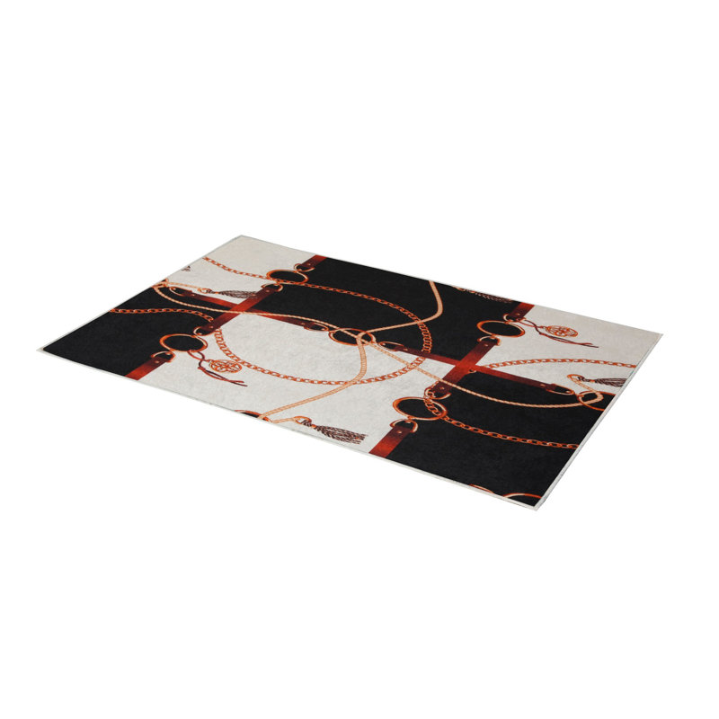 Soft Hall Carpet 2.6 x 4.9 Feet | 100% Polyester, 0.04 in Pile Height | Antibacterial, Non-Slip Underside | Woven with 3D Digital Printing | Machine Washable | Durable & Stylish for Entryways & Living Rooms