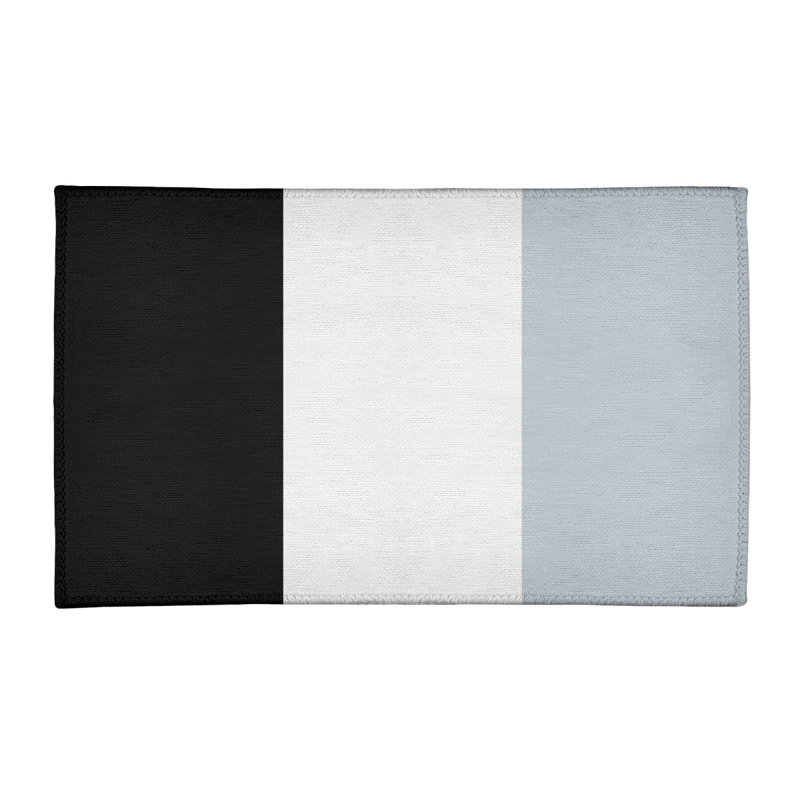 Tapis noir/argent rayé, Rectangle 3 pi x 5 pi