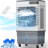 110CM Evaporative Cooler With 12-Hour Auto Shut-Off Timer, 4 Ice Packs, 3-Speed Windowless Air Conditioning, Smart Remote Control, Dual Water Tanks, Quiet Operation