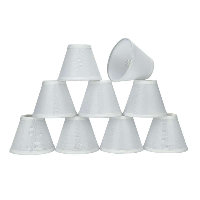 White Network Fabric Empire Chandelier Lamp Shades Set of 9