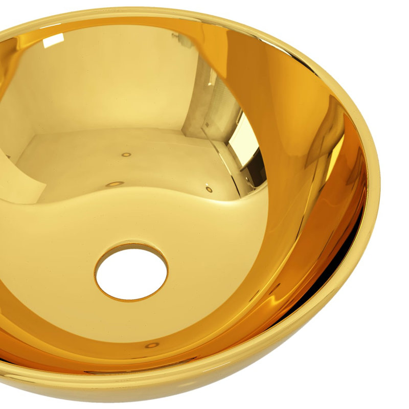 Fairmont Park West Kirby 280mm L x 280mm W Ceramic Circular Sink, Gold