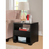 Accent Table, Sofa Side Table With Drawer 2-Tier Shelves