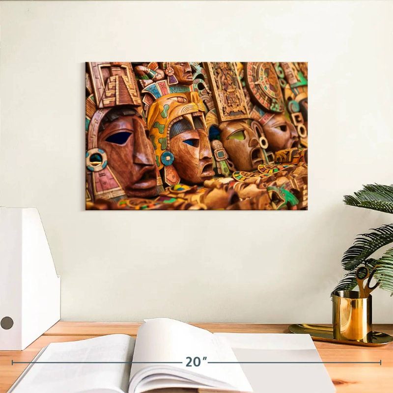 Bois sculpté mexicain, H 8 po x l 12 po