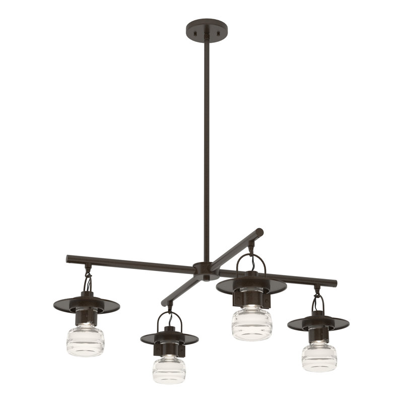 Lustre extérieur 4 lumières Mason, Bronze huilé