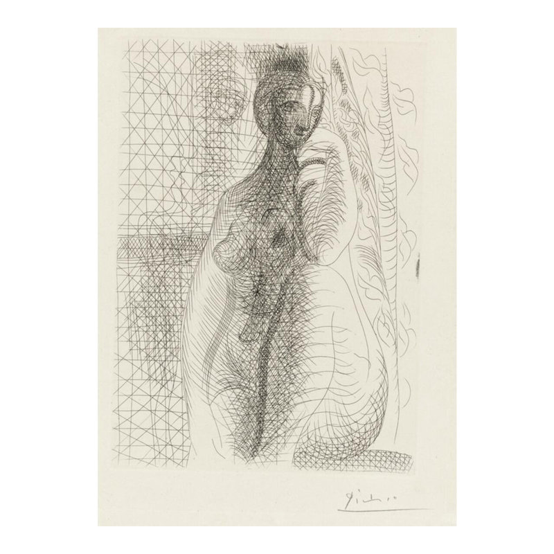 «Sired Nude» (Femme nue à la jambe pliée) par Pablo Picasso - Estampe numérique, H 20 po x l 16 po