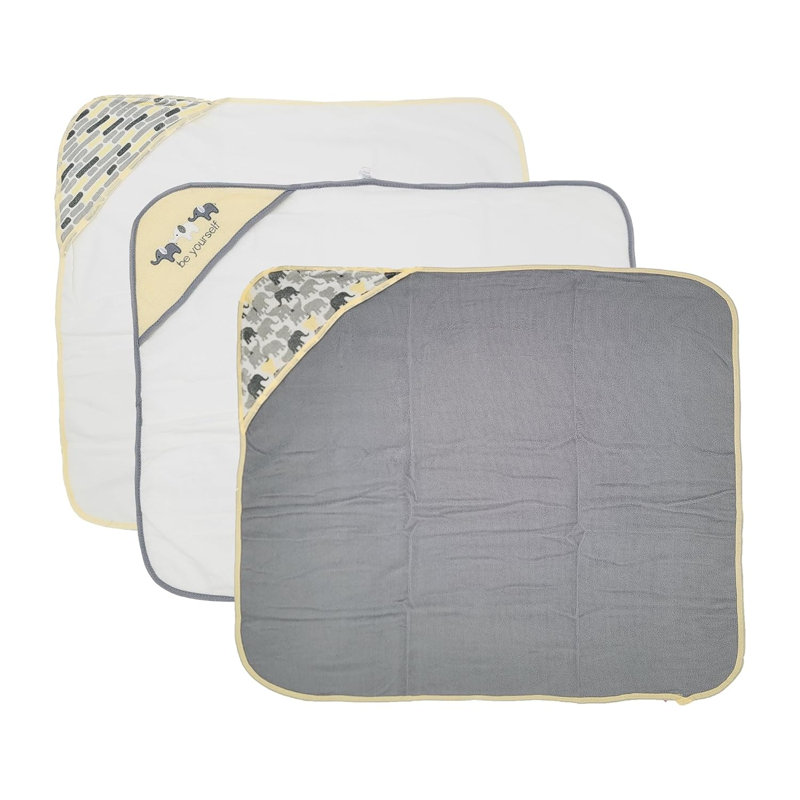 Baby 3 Pack Hooded Towels - Be Yourself Elephant