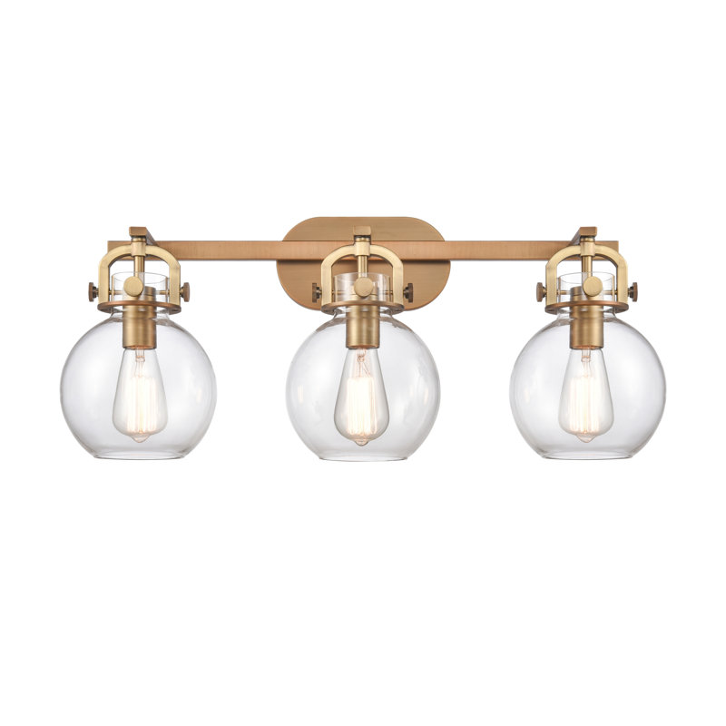 Éclairage pour meuble-lavabo 3 lumières 27 po Shauna, DEL, Nickel satiné brossé