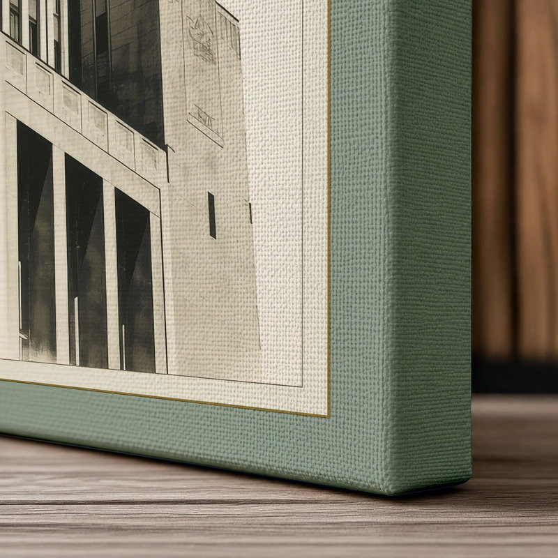 Ascendant Art Deco - Wrapped Canvas, 24x16 - 61.0 x 40.6 cm, Sage Border