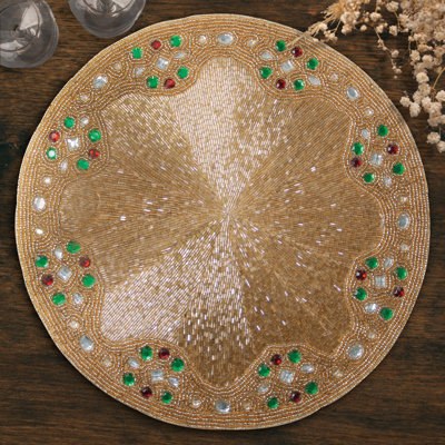 Polyester Embroidered Round Placemat