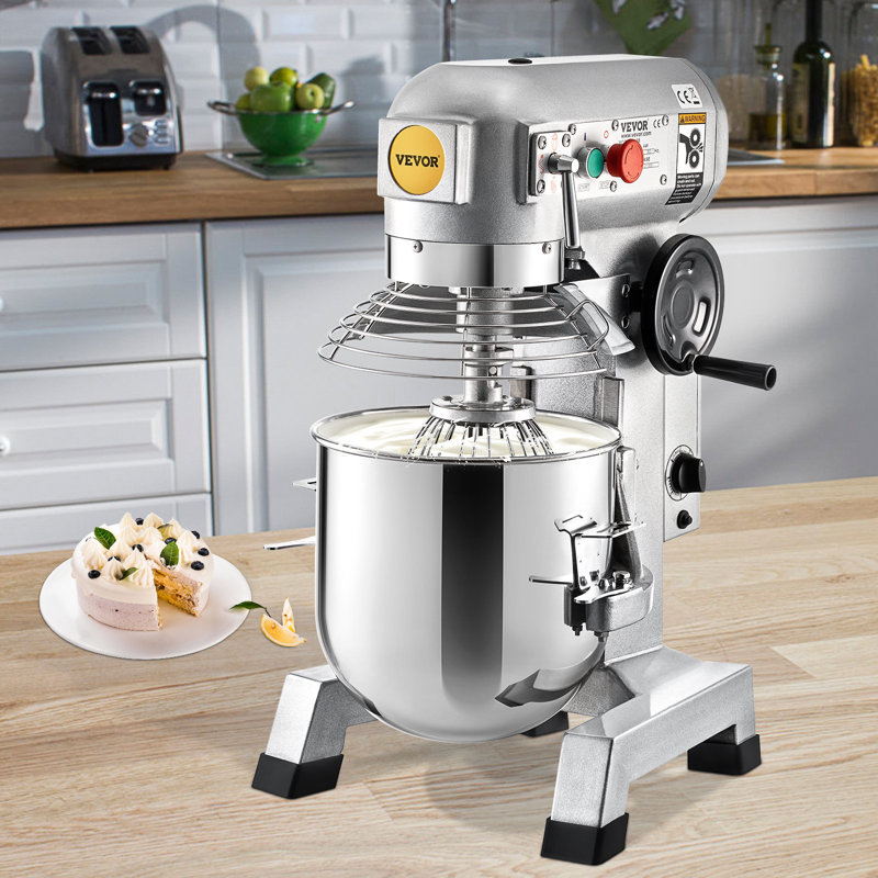 Commercial Food Mixer, 30Qt Commercial Mixer With Timing Function, 1100W Stainless Steel Bowl Heavy Duty Electric Food Mixer Commercial With 3 Speeds Adjustable 108/199/382 RPM, Dough Hook Whisk Beater Included, Perfect For Bakery Pizzeria
