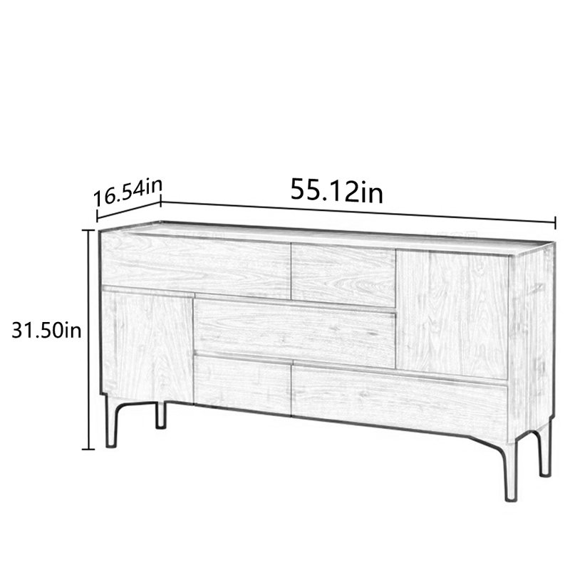 Casier simple en bois de noyer massif, H 31,5 po x l 55,12 po x P 16,54 po