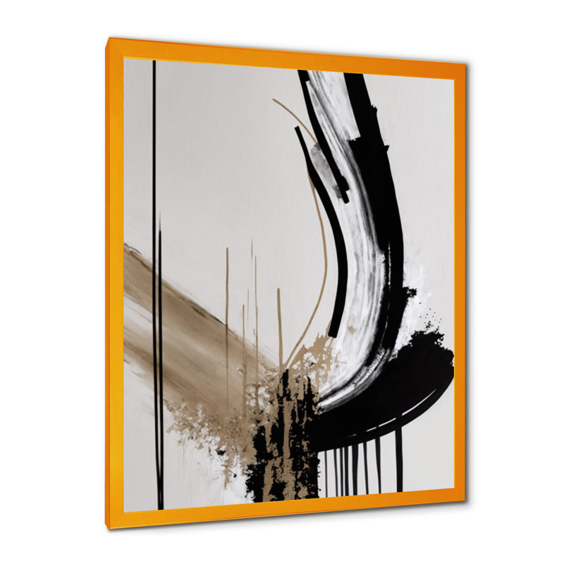 Golden Minimalist Abstract IV - impressions sur toile abstraites, Impression dorée sur toile encadrée
