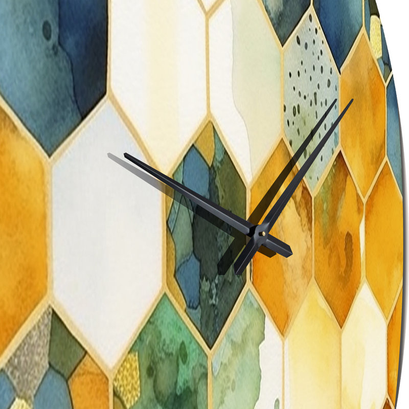 Horloge murale colorée Hexagone III, Petit