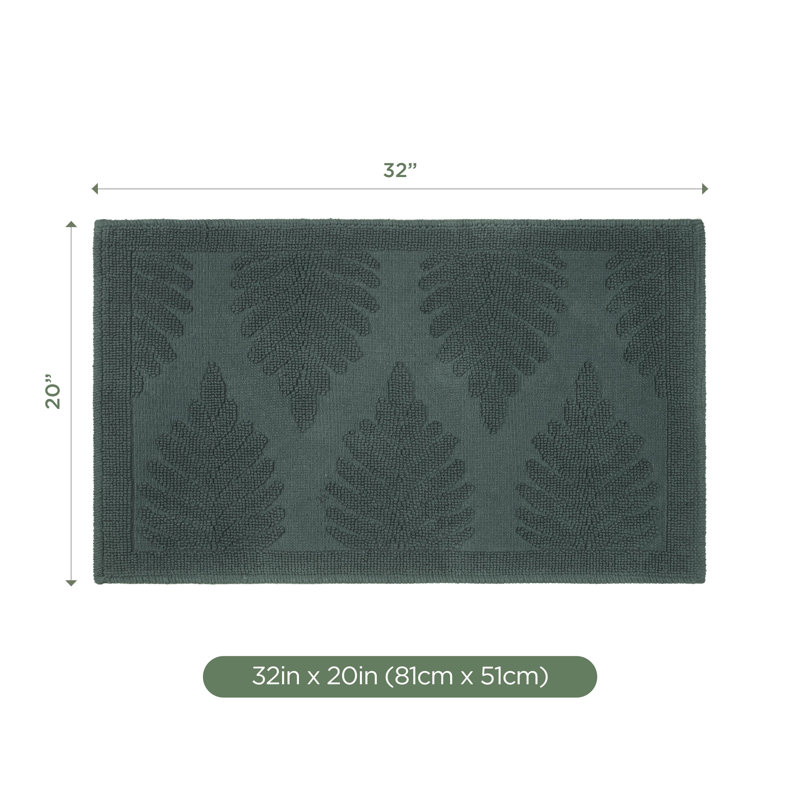 Martex Fern Ogee Jade Bath Rug, Fern Ogee Jade