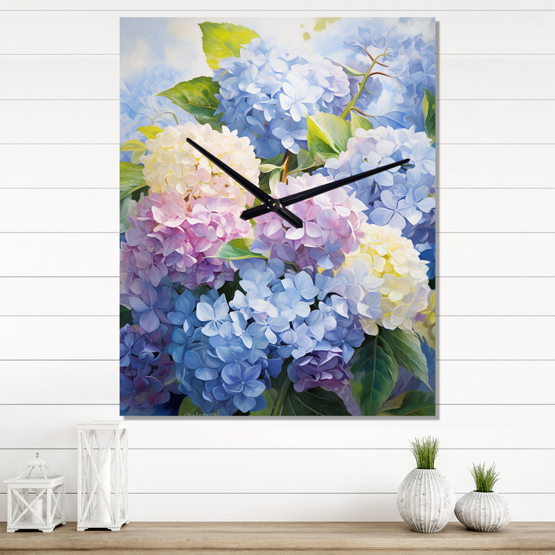 Horloge murale moderne bleu et mauve, Très grand