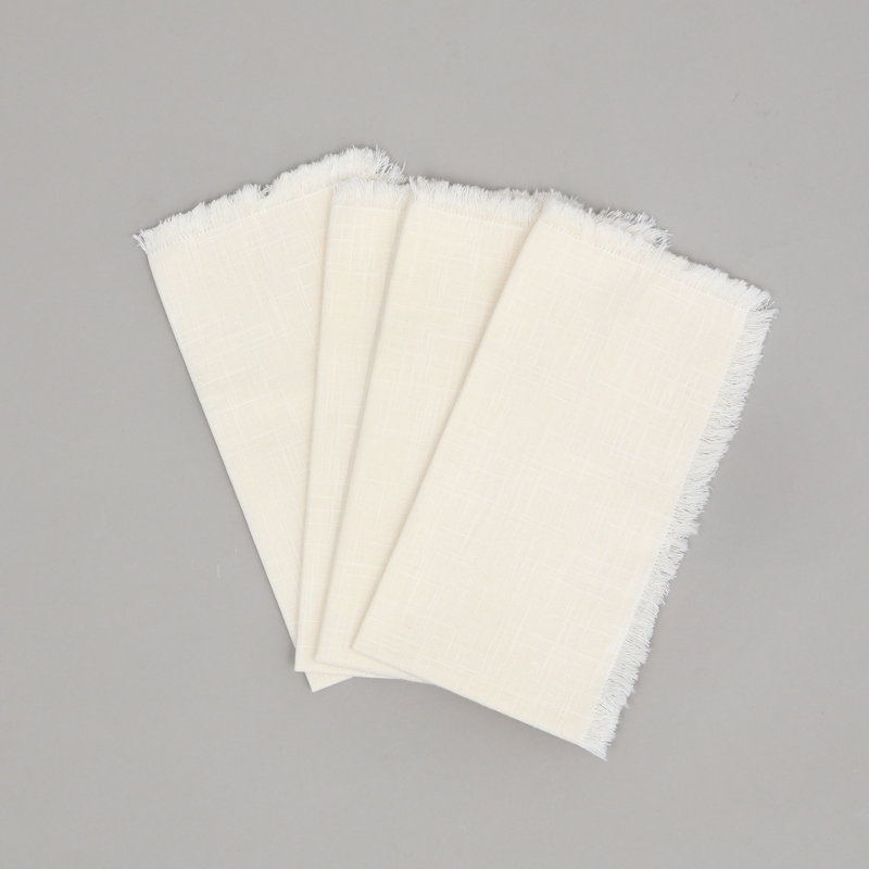 Ensemble de serviettes de table en coton de qualité supérieure 4-20x20, Ivoire ivoire