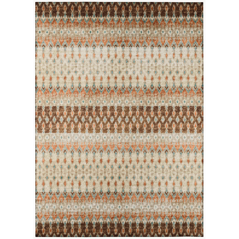 Arlethia Chenille Washable Ikat Indoor / Outdoor Rug, Rectangle 1'8" x 2'6"
