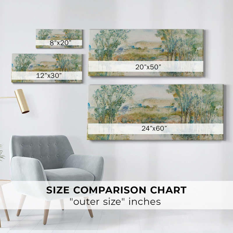 «Trees On The Creek I», reproduction sur toile, H 8 po x l 20 po x P 1,5 po