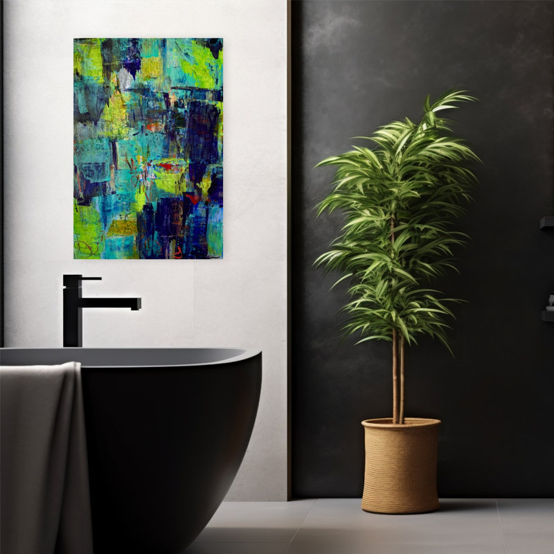 Art contemporain, art contemporain abstrait, H 24 po x l 16 po