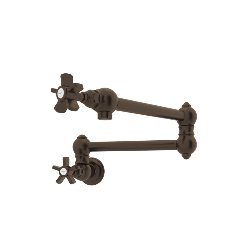 Country Pot Filler, Tuscan Brass, Five Spoke Handles