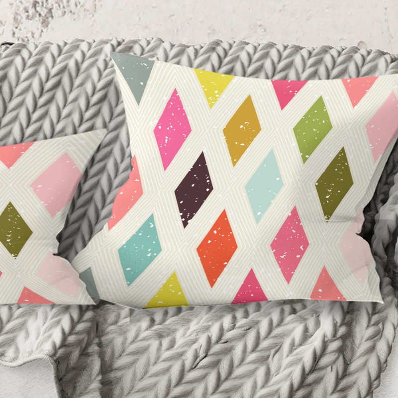 Coussin Diamond Mid-Century Modern, 18 po x 18 po