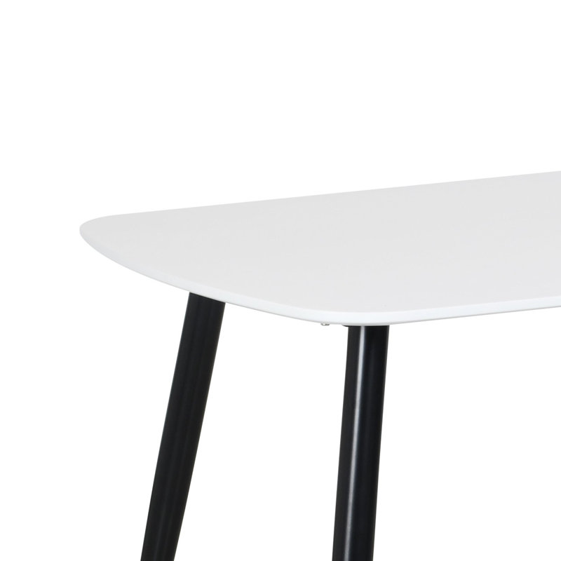 Aspen Rectangular Dining Table with 4 Diamond Stitch Upholstered Fabric Chairs - Modern Dining Set, Light Grey, White