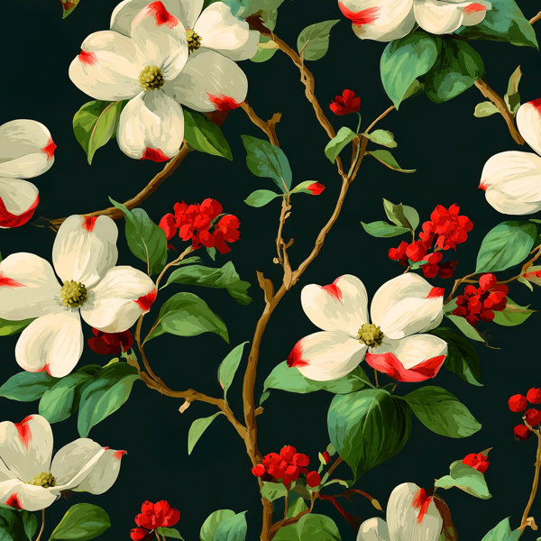 Lark Manor Floral Wallpaper Vintage Traditional Decorative Mural ...