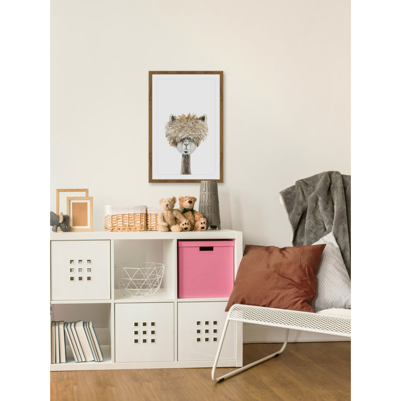 Bushy Haired Llama - Print, White Matte, 91cm H x 61cm W