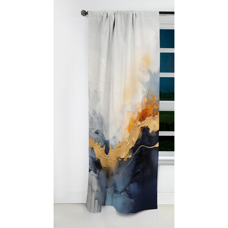 Heaney - Painting Curtain - Blackout Abstract Curtain - 1 Panels, 52" W x 120" L