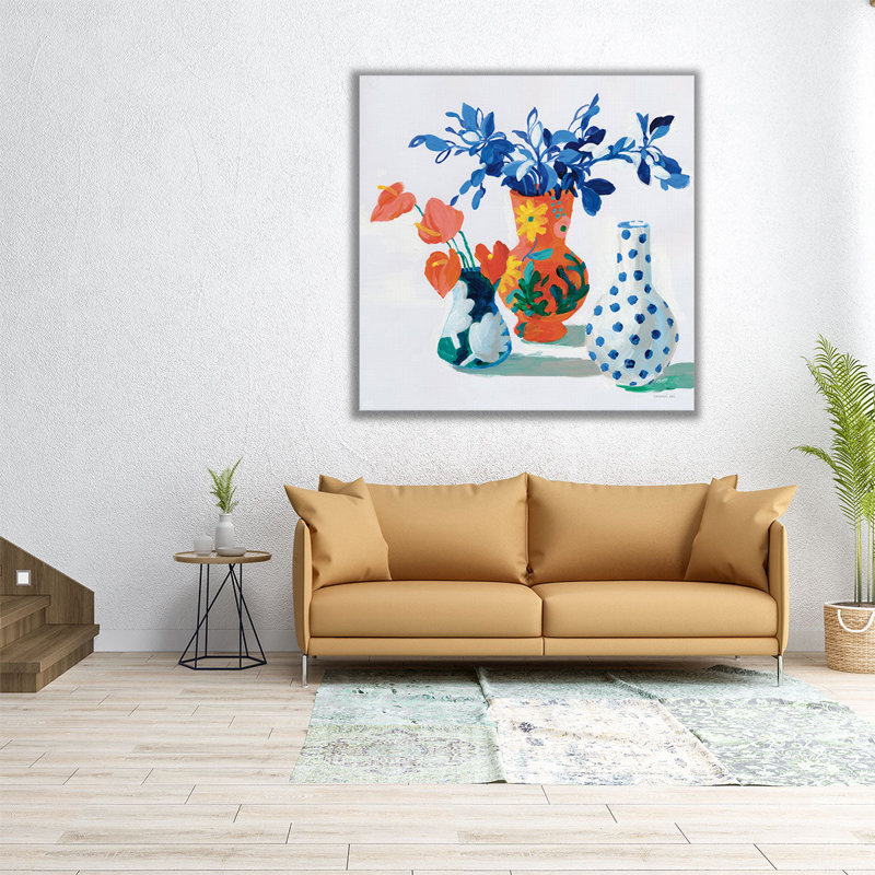 Bungalow Vases - reproduction d'art sur toile, H 30 po x l 30 po
