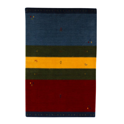 Abstract Area Rug in Red/Navy Blue/Black