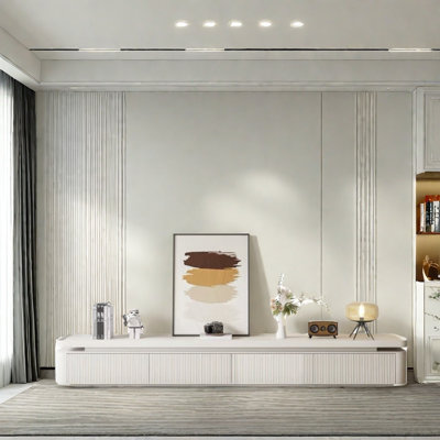 Spacious TV stand with multi-drawer piano paint