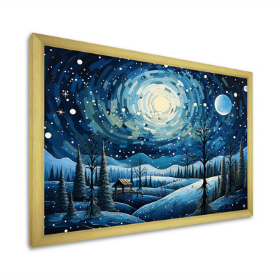 «Winter Christmas Landscape At Night - Winter Landscape», art mural