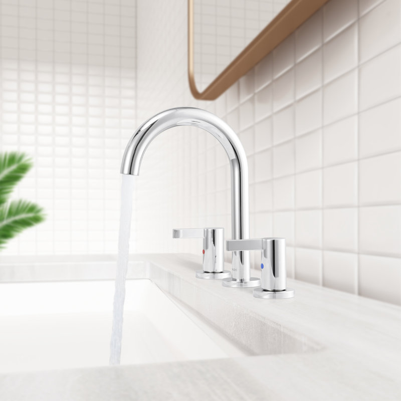 Widespread 2-handle Bathroom Faucet, Polished Chrome