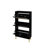 3 Door Shoe Storage Unit, Freestanding Modern For Entryway, 44Lb Load, Natural & Spandex, -Proof, Delicate Finish, Gold Handle, Double Shelf, Metal Base With Slip Pads, Black, Particle Board, Simple-1152436938