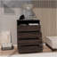 Commode 4 tiroirs Alpine avec rangement spacieux et poignées modernes, gris mat