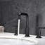 Widespread Matte Black Bathroom Faucet With Accurate Temp Control & Ceramic Aeration Outlet Brass Construction