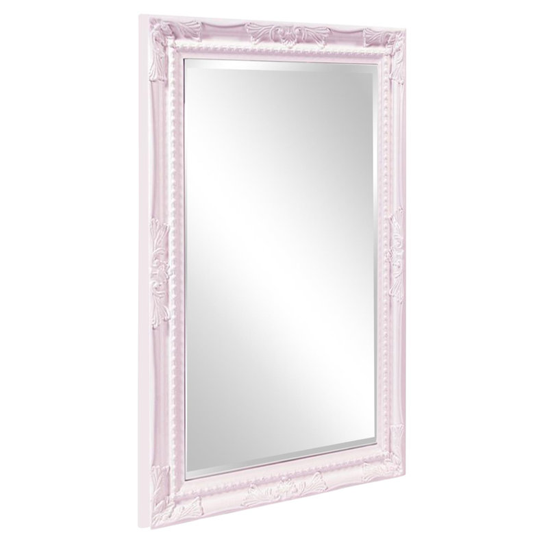 Solid Wood Rectangle Mirror, Glossy Lilac