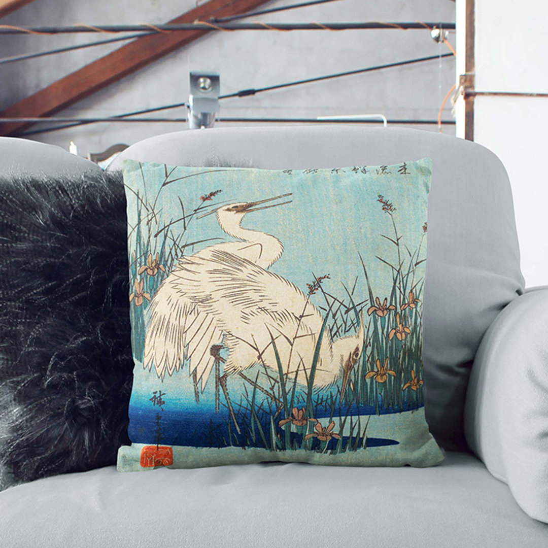 Egrets by Utagawa Hiroshige Cushion with Filling