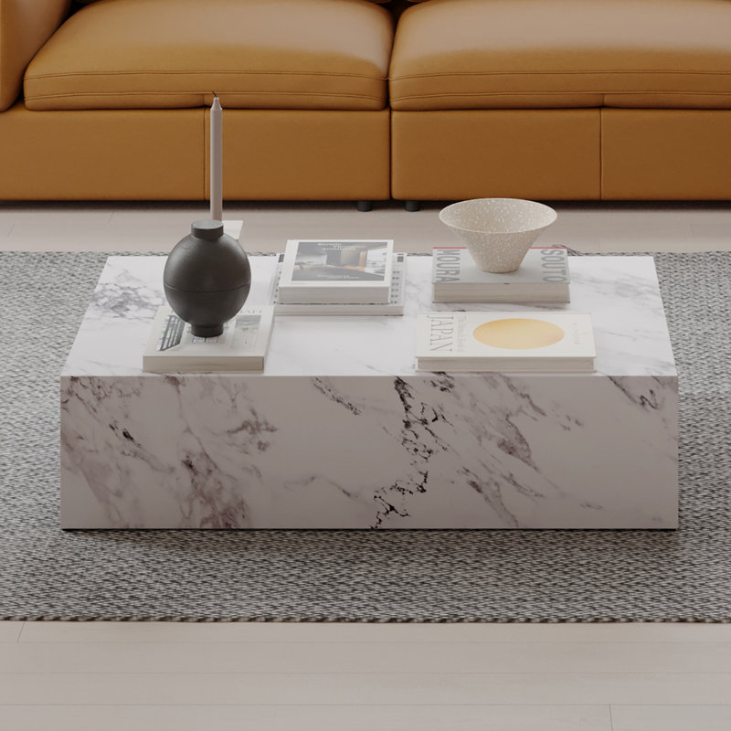 Table basse Fritzy, finition pierre d'ingénierie