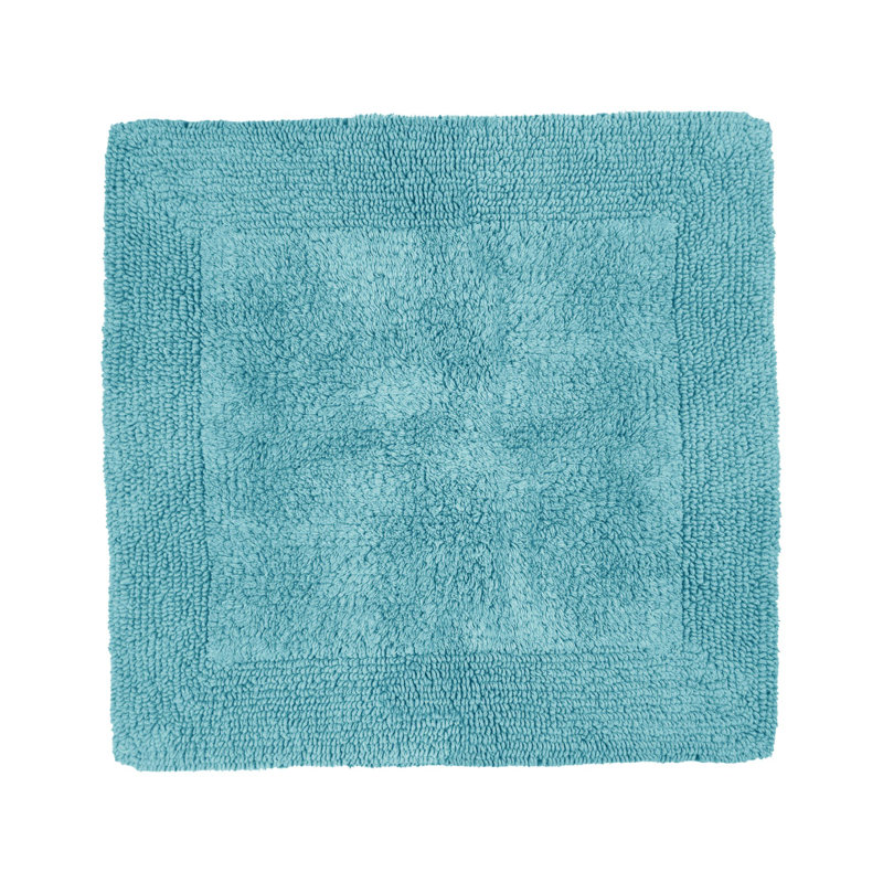 Nagelly Reversible Square Bath Mat, Turquoise