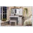 Farmhouse Vanity Desk With Sliding Mirror, LED Lights, And Charging Station, Glass Top, 4 Drawers, 2 Cabinets, And Stool For Bedroom-531712807