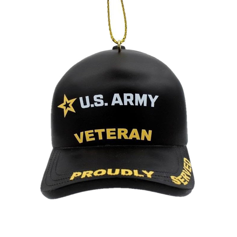 Kurt Adler Resin Ornament U.S. Army Veteran Cap