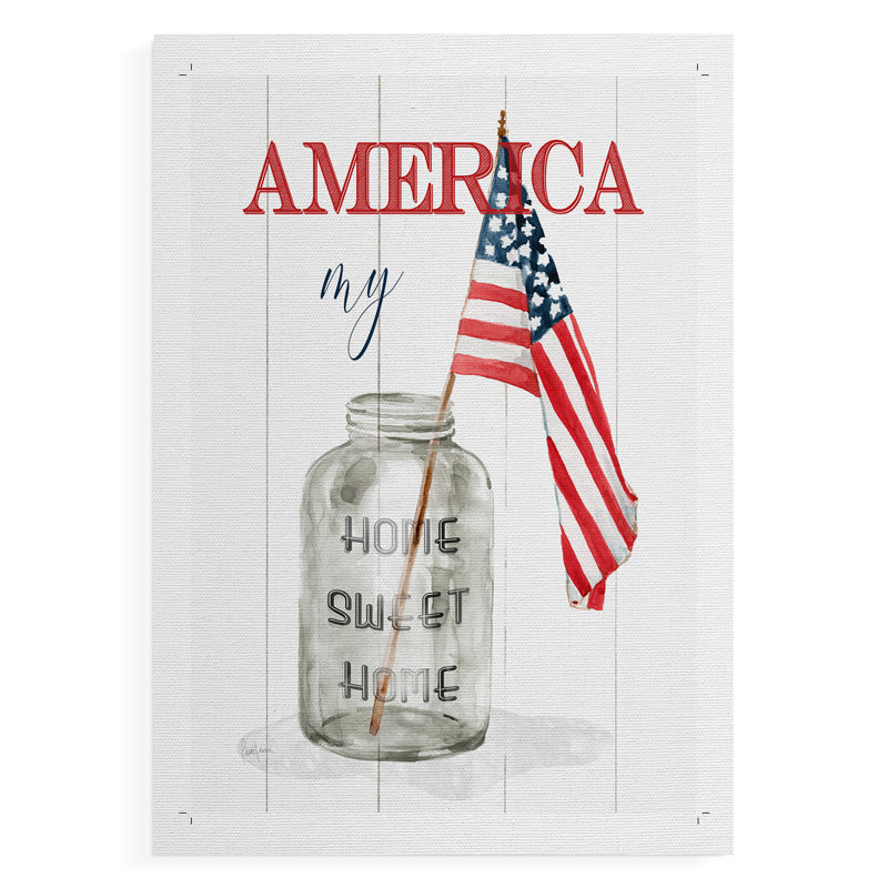 America My Home Sweet Home - Impression sur toile seulement - NON CADRE, H 27 po x l 18 po