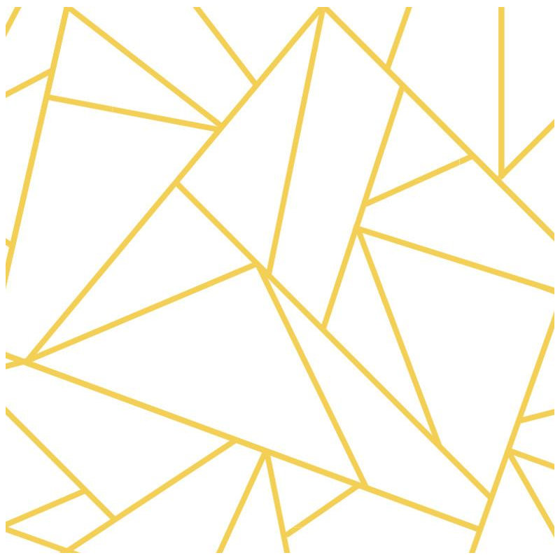 Origami Geometric Wallpaper Roll by Jamie Graney, Primrose Yellow/White