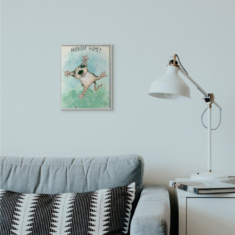 «Anybody Home Funny Cat» par Gary Patterson - impression d'art graphique, Estampe numérique Farmhouse, H 11 po x l 14 po
