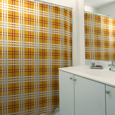 Plaid Shower Curtain with Liner Included